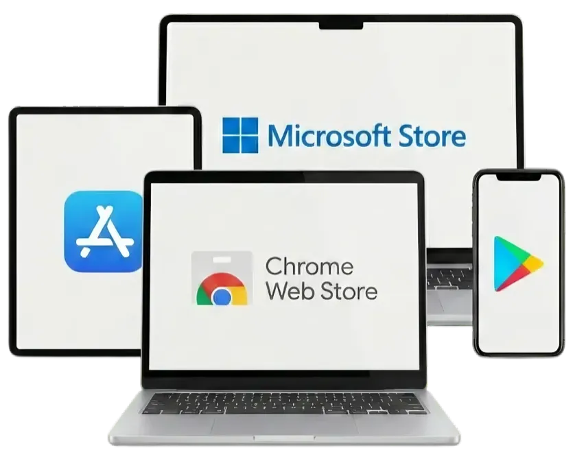 Zrubix on Microsoft Store, App Store, Google Play, and AppGallery